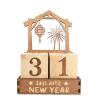 PLCPDM Sturdy Wooden Advent Calendar with Seasonal Decorations Natural Texture User Friendly Festival Countdowns Display for Tabletop Fireplaces Multiple Holiday Countdowns view 1