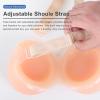 Strap On Silicone Breast Forms DD Cup Skincolor with Shoulder, Concave Bottom Fake Boobs for Mastectomy Transgender(C Cup) view 4