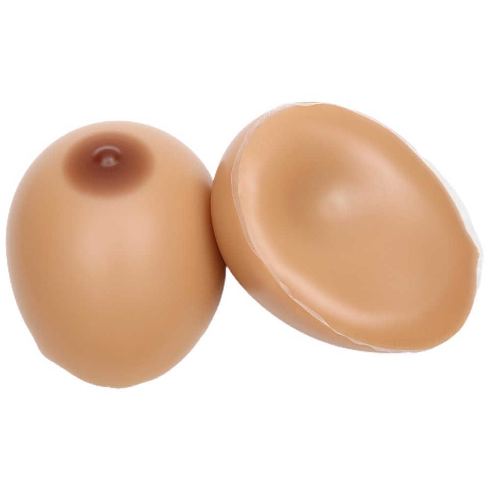 Self-Adhesive Silicone Fake Boobs EE Cup Brown, Teardrop Breast Forms Mastectomy Prosthesis for Crossdresser Transgender(Brown,KK Cup)