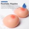 Strap-on Silicone Breast Forms, Teardrop Concave Bottom Fake Boobs, H Cup Brown for Mastectomy, Crossdresser & Transgender(Skincolor,C Cup) view 2