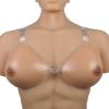 1 Pair Strap-on Silicone Breast Forms Triangle Shape Concave Bottom Fake Boobs, FF Cup Brown for Crossdresser, Transgender and Mastectomy(Brown,J Cup) view 2