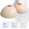 Silicone Breast Forms 1 Pair, Round Self-Adhesive Fake Boobs, H Cup Skincolor Mastectomy Prosthesis for Crossdresser(White,F Cup) view 2