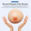 Silicone Breast Forms 1 Pair, Round Self-Adhesive Fake Boobs, H Cup Skincolor Mastectomy Prosthesis for Crossdresser(Skincolor,DD Cup) view 3