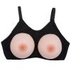 Silicone Breast Forms with Built-in Bra J Cup Black, Strap-on Fake Boobs for Crossdresser Transgender Mastectomy, A-KK Sizes(Black,FF Cup) view 1