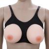 Silicone Breast Forms with Built-in Bra J Cup Black, Strap-on Fake Boobs for Crossdresser Transgender Mastectomy, A-KK Sizes(Black,FF Cup) view 4