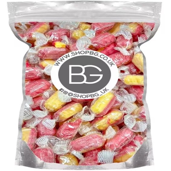 BG 500g Hardboiled Wrapped Old Fashioned Sweet Shop Candies Retro Boiled Sweets Sherbet, Liquorice, Humbugs, Aniseed, Barley Sugar, Pears, Mints - Choose Your 500g Pouch (Rhubarb & Custards)