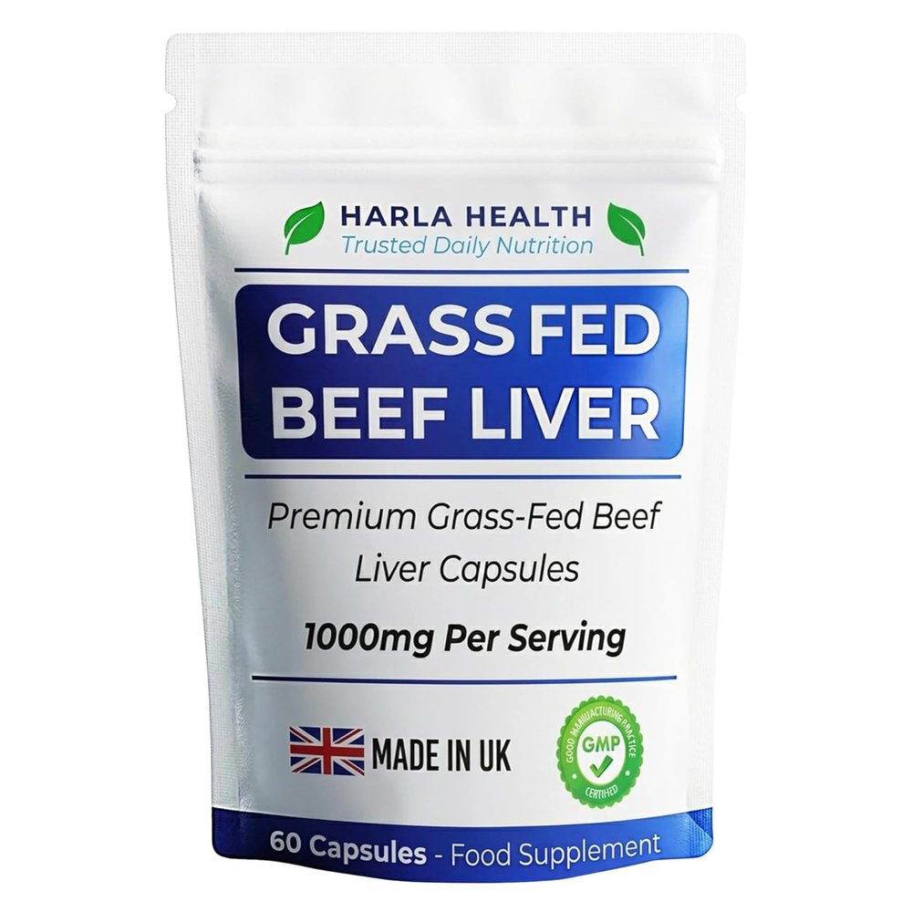 Grass Fed Beef Liver Capsules 1000mg per Serving | Freeze Dried Bovine Liver Supplement | High Strength Iron, B12 & Vitamin A | Supports Energy, Immunity & Vitality | 60 Capsules