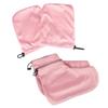 ROMISBABA Paraffin Therapy Gloves and Foot Covers Set Made of Soft Cotton and Plush and Keep Wax Warm 2 Pairs in Pink to Maximize Moisture Absorption for Paraffin Treatment and Spa view 1