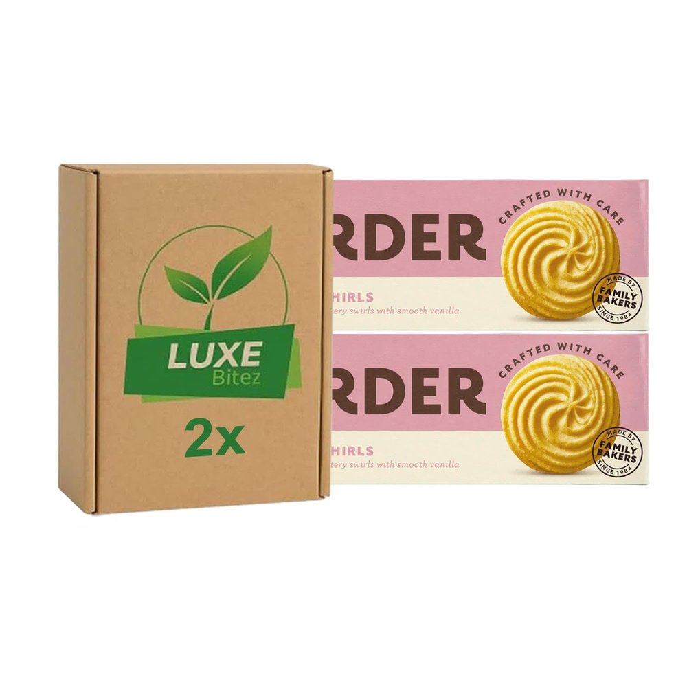 Biscuits Cookies Bakery Snacks Viennese Whirls 145g Compatible with Border Biscuits By Luxe Bitez (Pack of 2)
