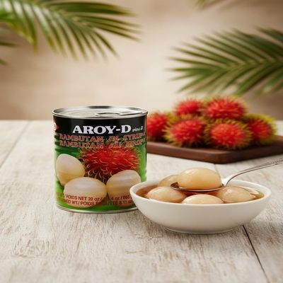 Fakhri AROY-D Canned Rambutan in Syrup Sweet Tropical Dessert Fruit