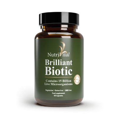 NutriVital Brilliant Biotic 15 Billion CFU Probiotic Complex 60 Vegetarian Capsules