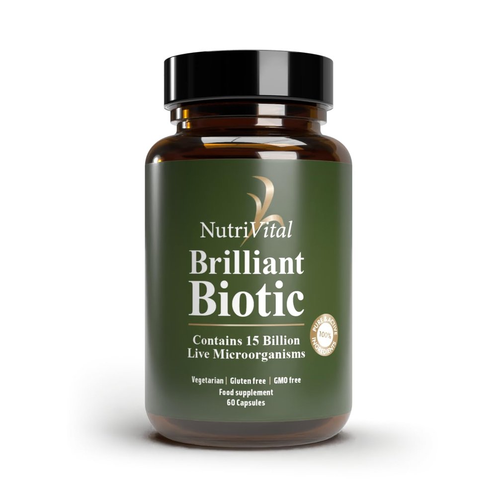 NutriVital Brilliant Biotic 15 Billion CFU Probiotic Complex 60 Vegetarian Capsules