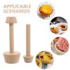 Luxshiny Wooden Egg Tart Molds 2pcs Double-Sided Pastry Dough Tamper Baking Tools for Egg Tart and Dessert DIY Cake Making Kitchen Accessories view 3