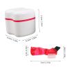 Vaguelly 2pcs Denture Cleaning Brush and Fake Teeth Storage Box Set with Strainer Basket, Portable Retainer Holder Case for Braces Maintenance and Travel Oral Care view 2