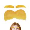 Orange Mustache & Eyebrows | Adhesive & Funny Party Accessories | Fake Christmas Mustache | For Holiday Parties Autumn Events Cosplay Makeup Scene Festival view 1