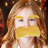 Orange Mustache & Eyebrows | Adhesive & Funny Party Accessories | Fake Christmas Mustache | For Holiday Parties Autumn Events Cosplay Makeup Scene Festival view 3