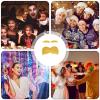 Orange Mustache & Eyebrows | Adhesive & Funny Party Accessories | Fake Christmas Mustache | For Holiday Parties Autumn Events Cosplay Makeup Scene Festival view 4