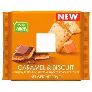 Caramel & Biscuit Crunchy Butter Biscuit with Layer of Smooth Caramel, No Added Flavours, 100g