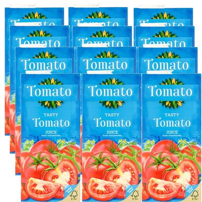 Tomato Juice from Concentrate 1 Litre Smooth & Rich Tomato Drink, Ready to Serve Beverage - snpr (12 x Pack)