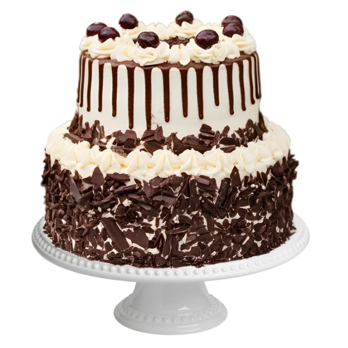 Patisserie Valerie Luxury Black Forest Gateau with Kirsch Centenary Edition Two Tier Chocolate & Cherry Cake Kirsch Cream Frosting, Dark Chocolate Shavings & Ganache Drip Celebration Cake