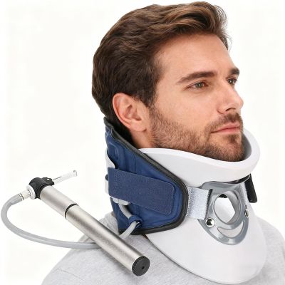 Air-Powered Neck Traction Device for Neck Strain Relief, Adjustable and Lightweight Design