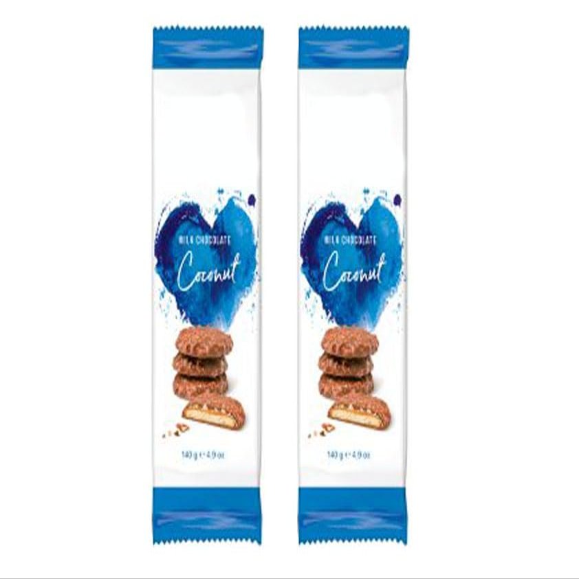 Milk Chocolate Coconut Biscuits, 140g, Suitable for Vegetarians,Pack Of 2