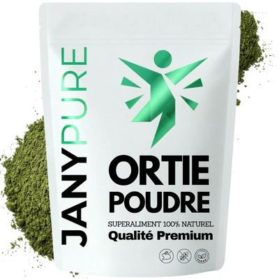 Pure Nettle Powder | Rich in Iron Silica Minerals Vitamins | Hair Skin Nails | Urinary Comfort Joints | Anti-Inflammatory Detox | Urtica Dioica Vegan Resealable Sachet