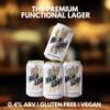 High & Dry | The Functional Lager | 0.4% ABV | Brewed in the UK | Premium Functional Ingredients | Gluten Free | Vegan | 79kcals | 12x330ml cans view 2