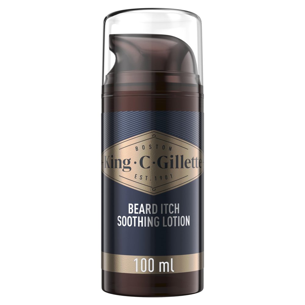 King C Gillette Beard Itch Soothing Lotion for Men with Vitamin B3 and Vitamin B5, Immediate Cooling Effect, 100ml