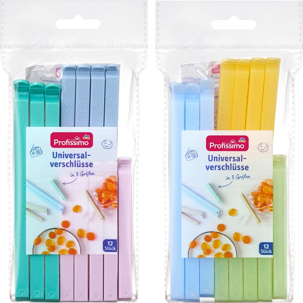 Universal closures in 3 sizes, 12 pieces, DM Germany brand, compatible with profissimo - Universalverschlsse in 3 sizes, 12 St