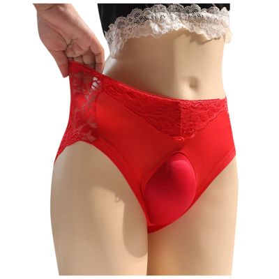 Womens Thong Seamless Underwear Low Waisted Lace Sexy Elastic Stretchy Exotic Lingerie Panties Comfortable Lightweight Tangas Plus Size Casual Wear For Ladies Underpants Red