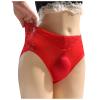 Womens Thong Seamless Underwear Low Waisted Lace Sexy Elastic Stretchy Exotic Lingerie Panties Comfortable Lightweight Tangas Plus Size Casual Wear For Ladies Underpants Red view 1