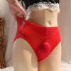 Womens Thong Seamless Underwear Low Waisted Lace Sexy Elastic Stretchy Exotic Lingerie Panties Comfortable Lightweight Tangas Plus Size Casual Wear For Ladies Underpants Red view 2