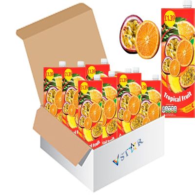 Fruit Juice 1L Pineapple, Coconut & Citrus Blend, All-Natural, Refreshing Summer Drink, Ready-to-Drink Beverage -sie (12 x Pack, Tropical Fruit)