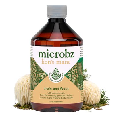 MICROBZ Lion's Mane Mushroom Liquid 25:1 Extract & Live Cultures, 31 Serv