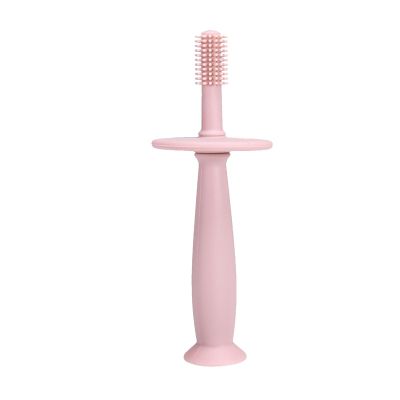 lnfant Toothbrush - 360 Degree Training Silicone, Babe Gum Massager Teether with Suction Base, 100% Food-Grade Safe Material, Long Lasting Synthetic Accessory Case Set, for 6-12 Months Teething