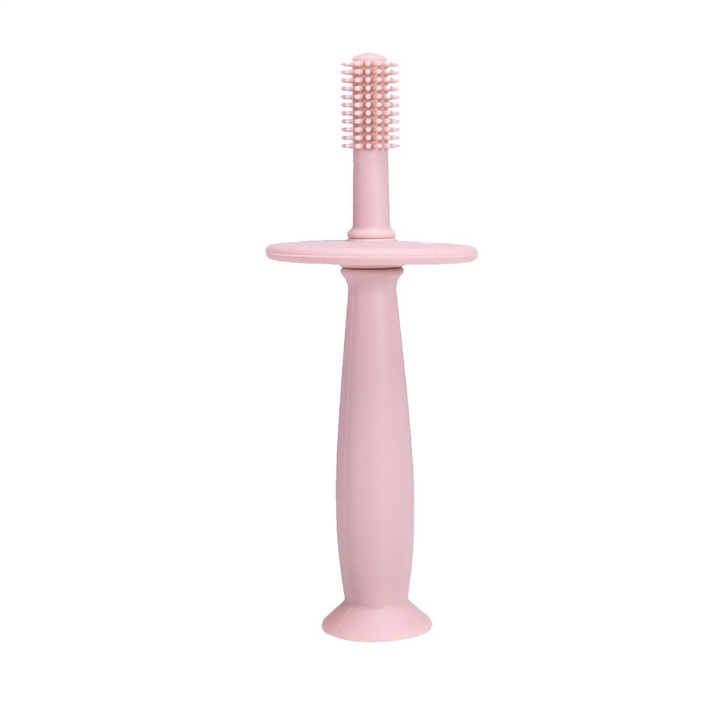 lnfant Toothbrush - 360 Degree Training Silicone, Babe Gum Massager Teether with Suction Base, 100% Food-Grade Safe Material, Long Lasting Synthetic Accessory Case Set, for 6-12 Months Teething