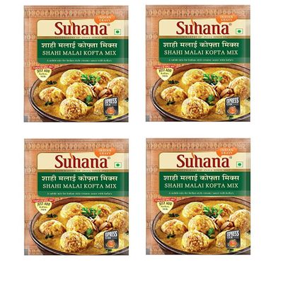 Suhana Ready to Cook Shahi Malai Kofta Mix 50g (Pack of 4) | Creamy Mughlai Curry Preparation Mix | Restaurant-Style Kofta Gravy