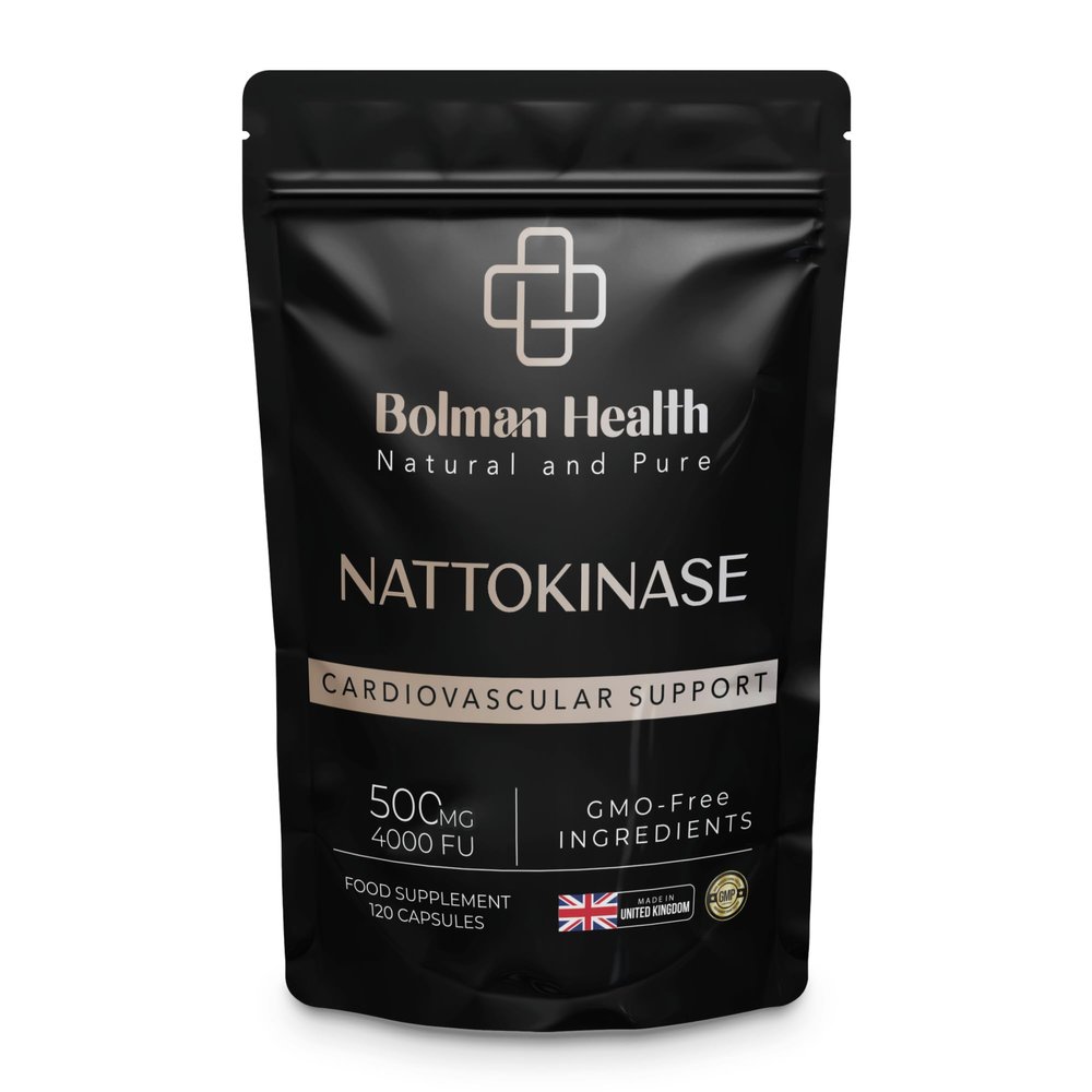 Nattokinase 500mg | 4000 FU per Capsule | 120 Capsules | Nattokinase Enzyme Supplement (from Soy) | Supports Circulation & Cardiovascular Function | Vegan HPMC Capsules | Non-GMO