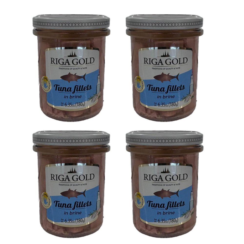 Riga Gold Tuna Fillets In Brine 180G Ready To Use Product Of Latvia Pack Of 4