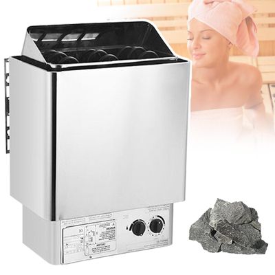 Electric Sauna Heater(For 2-13m), Stainless Steel Sauna Heating Stove with Internal Controller, Timer: 0-180 Min, Temperature: 0-110,6.0KW