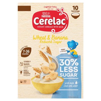 Cerelac Wheat & Banana Reduced Sugar Infant Cereals with Milk 250g