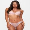 Ann Summers Sexy Lace Brazilian Knickers for Women Stylish and Comfortable Womens Underwear with Two-Tone Lace, Mesh Panels & Brazilian Cut Back, Low-Rise Fit with Cotton Gusset Pale Pink view 2