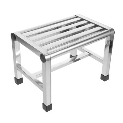 YARNOW Slatted Seat Stainless Steel Shower Stool, Heavy-Duty Bath Bench for Elderly Shaving and Footrest, Compact 31X22X31Cm, for Bathroom and Laundry