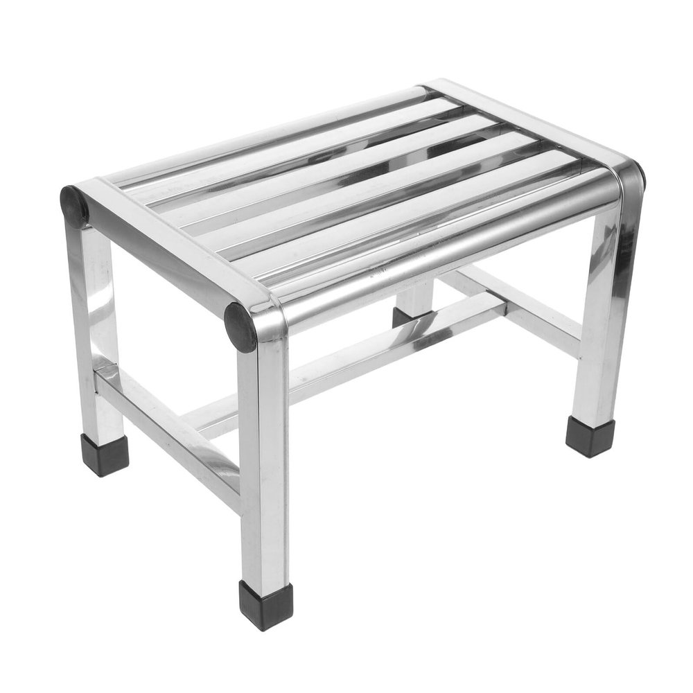 YARNOW Slatted Seat Stainless Steel Shower Stool, Heavy-Duty Bath Bench for Elderly Shaving and Footrest, Compact 31X22X31Cm, for Bathroom and Laundry