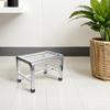 YARNOW Slatted Seat Stainless Steel Shower Stool, Heavy-Duty Bath Bench for Elderly Shaving and Footrest, Compact 31X22X31Cm, for Bathroom and Laundry view 4