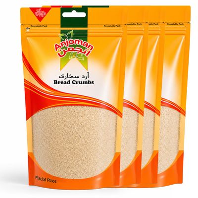 Anjoman Fine Breadcrumbs 4x200g (800g) | Golden Crispy Sokhary Bread Crumbs Multipack for Frying, Baking & Air Fryer