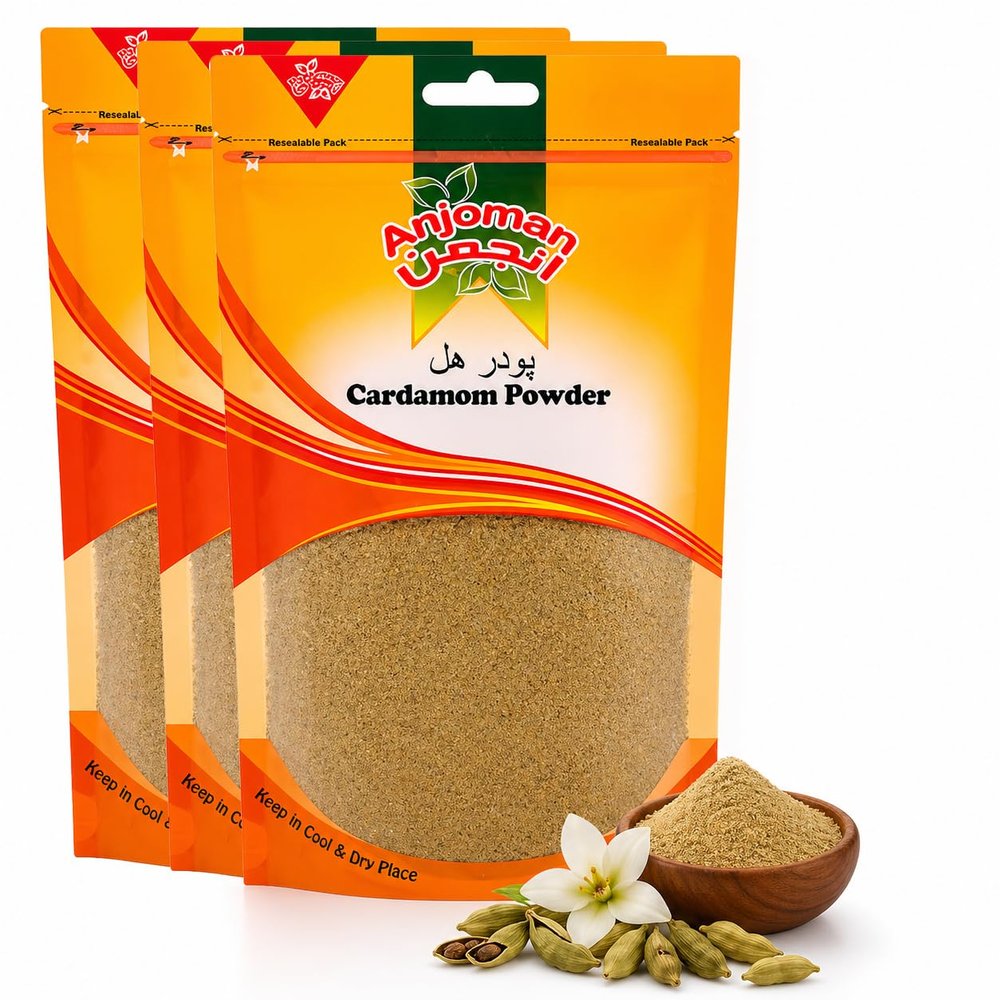 Anjoman Ground Cardamom Powder 100g Premium Aromatic Cardamom Spice for Baking, Tea, Coffee & Desserts Finely Milled Green Cardamom 100% Pure & Natural 100g Pack Pack of 3