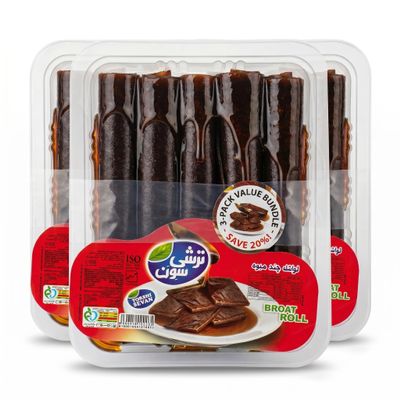 Anjoman Fruit Leather Rolls Mixed Fruit Lavashak Sour Snack Tangy Chewy Fruit Roll Treat Pack of 3