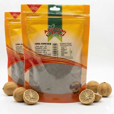 Anjoman Dried Black Lime Powder (Limoo Amani) - 100g (Pack of 2) | Ground Loomi Spice, Authentic Persian Seasoning for Cooking & Marinades